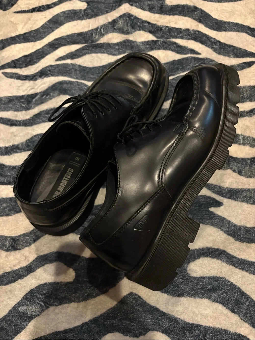 Dr. Martens Black Leather Lace-Up Moc Toe Oxfords